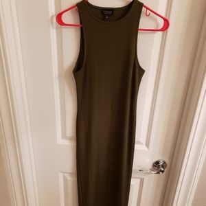 Womens Topshop Dress US 4 Olive Drab Green